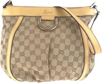 Gucci Pre-owned Cross Body Bags, female, Beige, Size: ONE SIZE Pre-owned Canvas Shoulder Bag