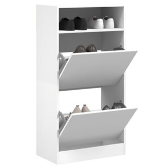 vidaXL Zapatero De Madera De Ingenier&iacute;a Blanco 60x34x116 Cm Vidaxl