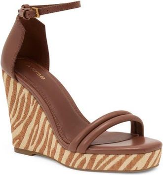 Reiss Hazel Leather Wedge Sandal in Natural at Nordstrom, Size 36