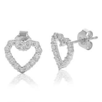 Vir Jewels 1/10 cttw Lab Grown Diamond Composite Earrings in Sterling Silver With Push Backs For Women