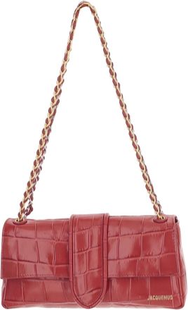 Jacquemus Red Chaine Animal Print Two-Tone Chain Leather Shoulder Bag