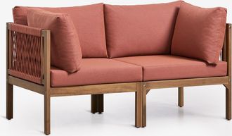 Sklum Sof&aacute; Modular De Jard&iacute;n De 2 Piezas Con Reposabrazos En Madera De Acacia Branson Sklum
