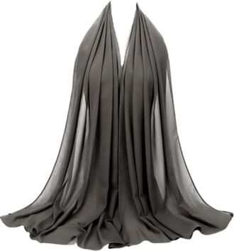 Generic Womens Ladies Sheer Soft Chiffon Shawls Wraps Lightweight Wedding Evening Party Dresses Scarf Bride (Slate Grey)