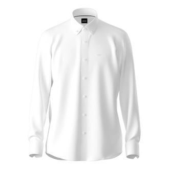 HUGO BOSS Overhemd van Jersey - Heren - Zakelijke Overhemden - Wit - 5XL - Katoen - Overhemden