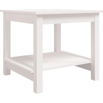 vidaXL Vidaxl - Mesa De Centro De Madera Maciza De Pino Blanca 50x50x45 Cm