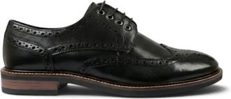 John White herenschoenen, zwarte leren wingtip brogues met vetersluiting - Stokes