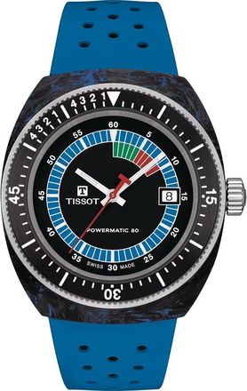 Tissot Sideral S Powermatic 80 Mens Blue Watch T1454079705701 Rubber - One Size