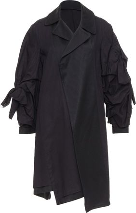 Comme Des Gar&ccedil;ons Comme Des Garcons ruffled bow sleeve asymmetric coat