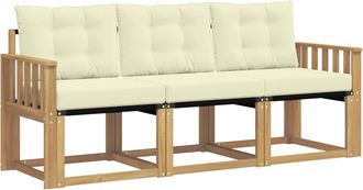 vidaXL Conjunto De Sof&aacute;s De Exterior 3 Uds. Blanco Y Crema Vidaxl