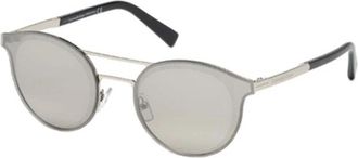 Ermenegildo Zegna Stijlvolle zonnebril in glanzend palladium/grijs - Dames - Zonnebrillen - Geel - 60 MM - Accessoires