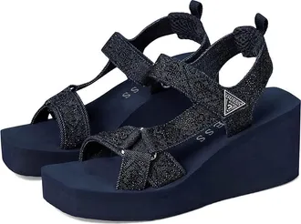 Guess Dawsin Womens Sandals Black Denim Rhinestone Logo : 10 M, Synthetic