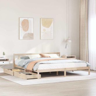 vidaXL Vidaxl - Estructura De Cama Sin Colch&oacute;n Madera Maciza De Pino 180x200 Cm