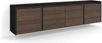 Skraut Home Skraut Home - Mueble Tv, Televisi&oacute;n, Muebles De Sal&oacute;n, Almacenaje, 207x35x50cm, Para Tv Hasta 80, Colgado, Suspendido, Estilo Moderno, Roble Oscuro Y 