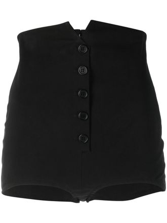 Philosophy di Lorenzo Serafini high-waisted mini shorts - women - Cotton/Elastane - 38 - Black
