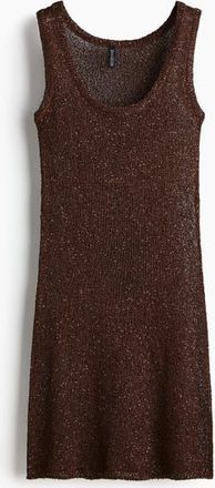H&M Knitted Sleeveless Dress in Brown at Nordstrom, Size Xx-Small