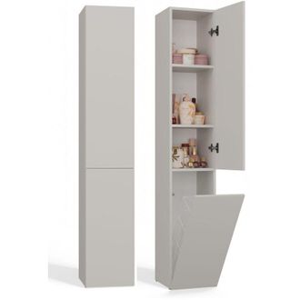 Topeshop Yana - Mueble De Ba&ntilde;o Con Cesto De Ropa - 31x30x174 Cm - Columna De Almacenamiento De Ba&ntilde;o