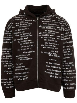 Who Decides War by Ev Bravado Scripture zip-up hoodie - men - Cotton - M - Black
