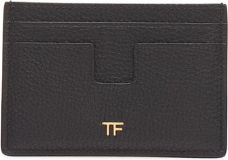 Tom Ford Grained Leather Card Holder in 1N001 Black at Nordstrom