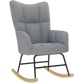 vidaXL Silla Mecedora De Tela Gris Claro Vidaxl