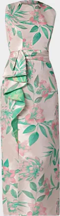 Shoshanna Silvia Sleeveless Floral Jacquard Midi Dress