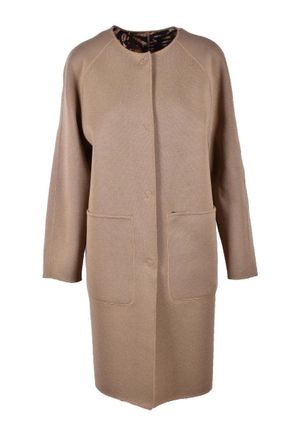 Fuzzi Virgin Wool Coat - Beige
