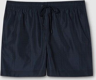 Gucci Printed Technical Poplin Swim Shorts, Size 44 IT, Blue, Ready-to-wear