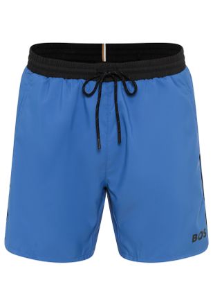 HUGO BOSS Badeshorts BOSS Starfish, Herren, Gr. XXL, N-Gr, bright blau 436, Microfaser, Microfaser, Badehosen Badeshorts, mit Kontraststreifen