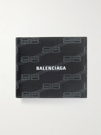 Balenciaga Portafoglio In Pelle Testurizzata Con Logo - Nero