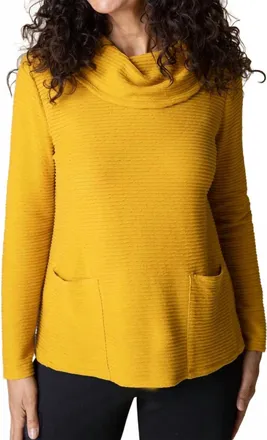 Habitat Cowl Neck Pocket Top In Honey