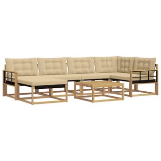 vidaXL Conjunto De Sof&aacute;s De Exterior 7 Pcs Y Beige 79 X 79 X 37 Cm Vidaxl