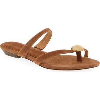 Madewell The Mila Hardware Toe Loop Slide Sandal in Aged Cognac at Nordstrom, Size 6.5