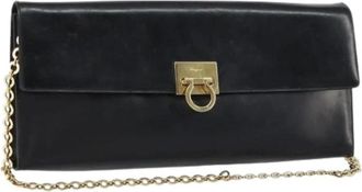 Ferragamo Pre-owned Clutches, female, Black, Size: ONE SIZE Pre-owned Leather Shoulder Bag