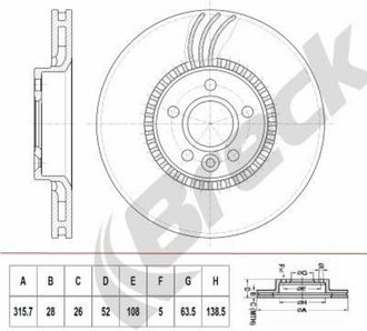 OEM Br418vh100 Breck Disco De Freno Delantero