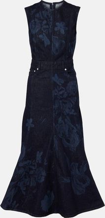 Erdem Floral denim midi dress