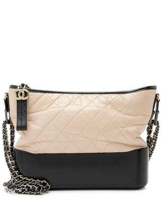 Chanel Beige Aged Calfskin Gabrielle Medium Hobo (Authentic Pre-Loved)