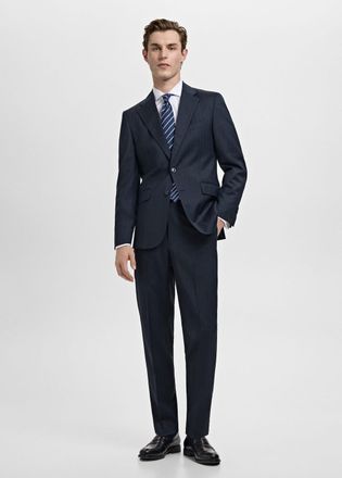 Mango Pantaloni completo Venecia 100% lana vergine navy - Uomo - 44 - MANGO MAN