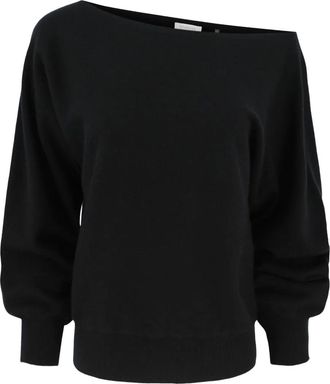 Kinross Cashmere Maglione con spalle scoperte e maniche dolman - Nero