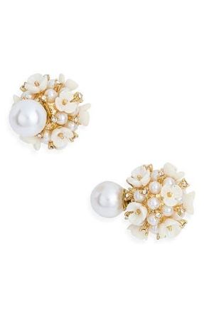 Eye Candy Los Angeles Agnes Faux Pearl Stud Earrlings in Gold at Nordstrom Rack