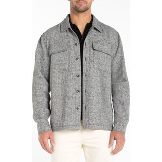 Liverpool L.A. Marled Flap Pocket Overshirt in Black Multi at Nordstrom, Size X-Large