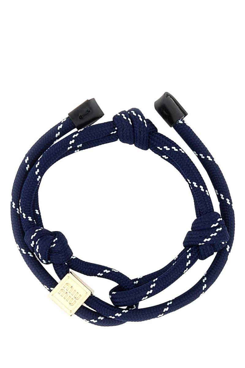 MiuMiu FW25 F0216) fabric bracelet Blue (5IB5383L74 ブレスレット