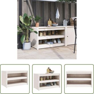 vidaXL Mobile da cucina - Mobile da Cucina da Esterno MEPPEL Bianco 106x55x64 cm Legno Massello di Pino