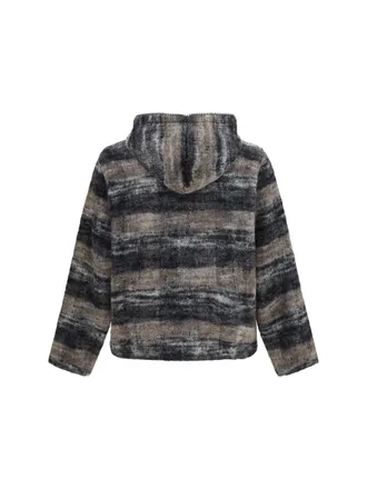Our Legacy Checked Wool-Alpaca Blend Hooded Sweatshirt - Gray