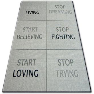 RugsX Rugsx - Alfombra De Cuerda Sisal Floorlux 20275 Yolo Plateado/negro Grey 140x200 Cm