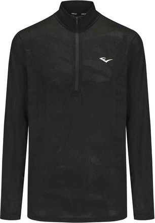 Everlast Heren-shirt met hoge kraag, normale pasvorm en lange mouwen (Zwart)