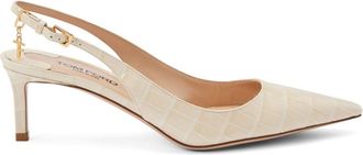 Tom Ford 55mm Angelina slingback pumps - women - Goat Skin/Brass/Goat Skin/zamac/Calf Leather - 40.5 - Neutrals