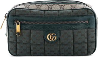 Gucci Front Zip GG Coated Canvas and Quilted Mini GG Canvas Medium belt bag - Verde