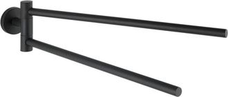 OEM Toallero De Pared Uno Bosio Negro Para Ba&ntilde;o, Toallero De Pared Con Dos Brazos M&oacute;viles, Acero Inoxidable, 5,5 X 9 X 43 Cm, Negro Mate Fdc