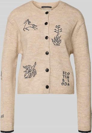 Scotch & Soda Regular Fit Strickjacke mit Alpaka-Anteil in Beige, Größe XL