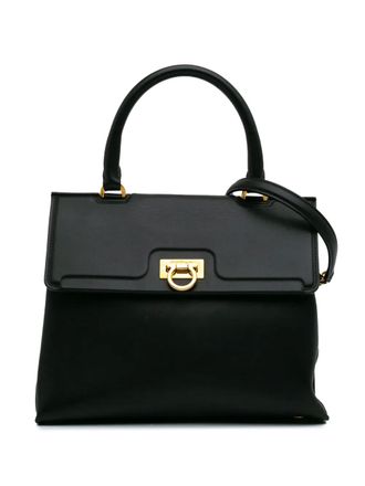 Ferragamo 2000-2024 Leather Gancini Trifolio satchel - Black