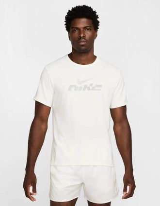 Nike Mens Nike Miler Flash Running T-Shirt White - Size: 42
